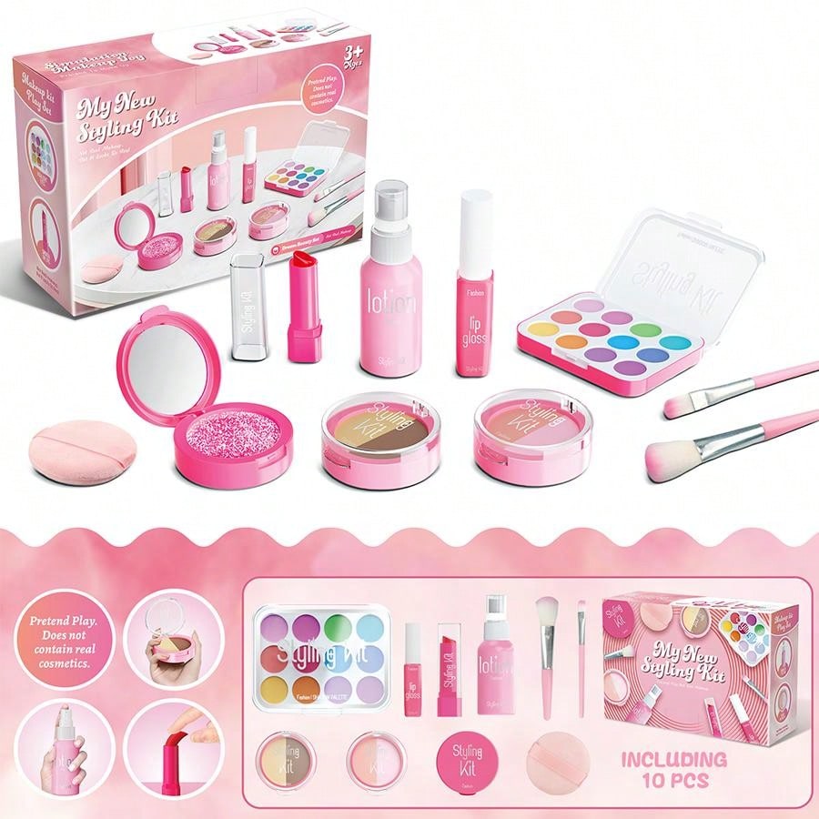 Beauty Makeup Set For Kids - Juego de maquillaje de imitación para