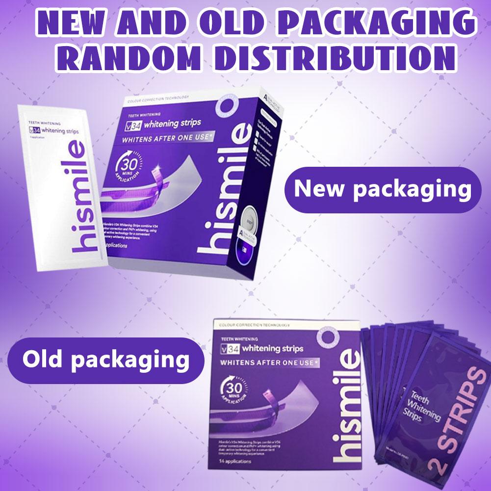 Teeth Whitening Strips - Tiras blanqueadoras de dientes moradas, restauran