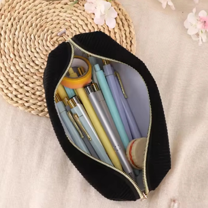 Beauty Makeup School - Bolsa de Maquillaje Portátil de Pana,