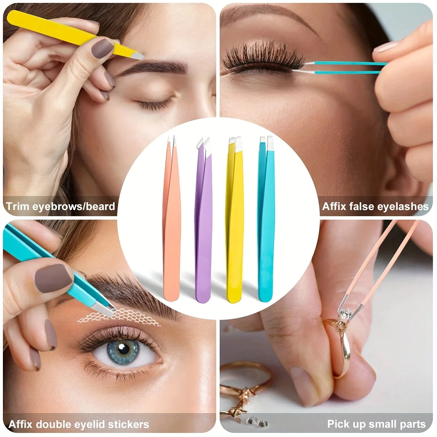 Beauty Makeup Remover - Pinzas de Cejas Coloridas, Herramienta de