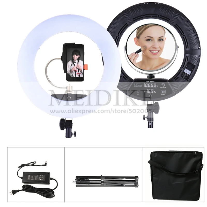 Beauty Makeup Video - Lámpara de Anillo LED FD-480II, Lámpara