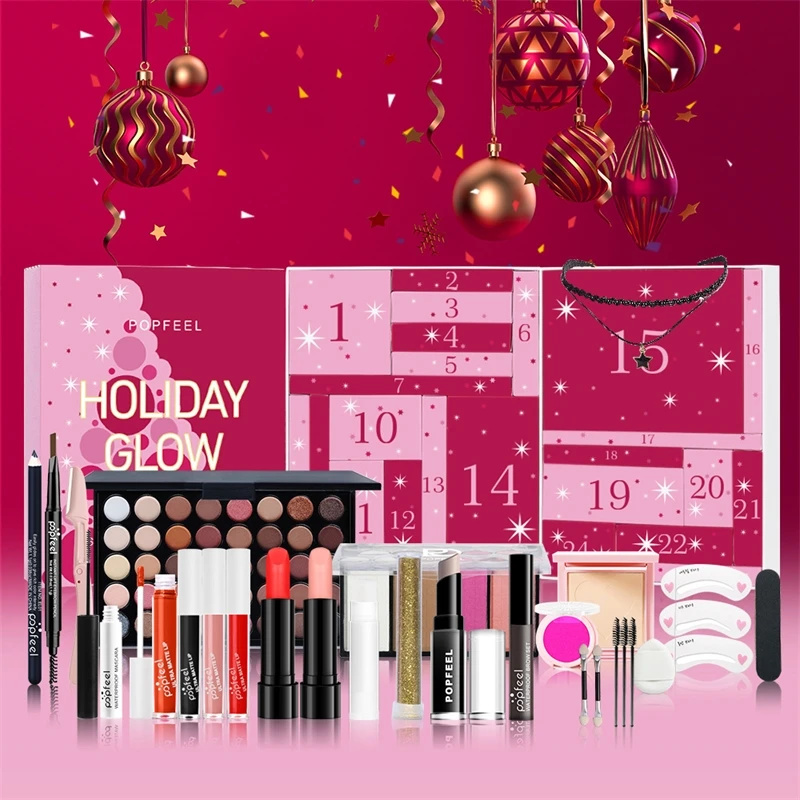 Beauty Makeup School - Set de maquillaje navideño con cuenta