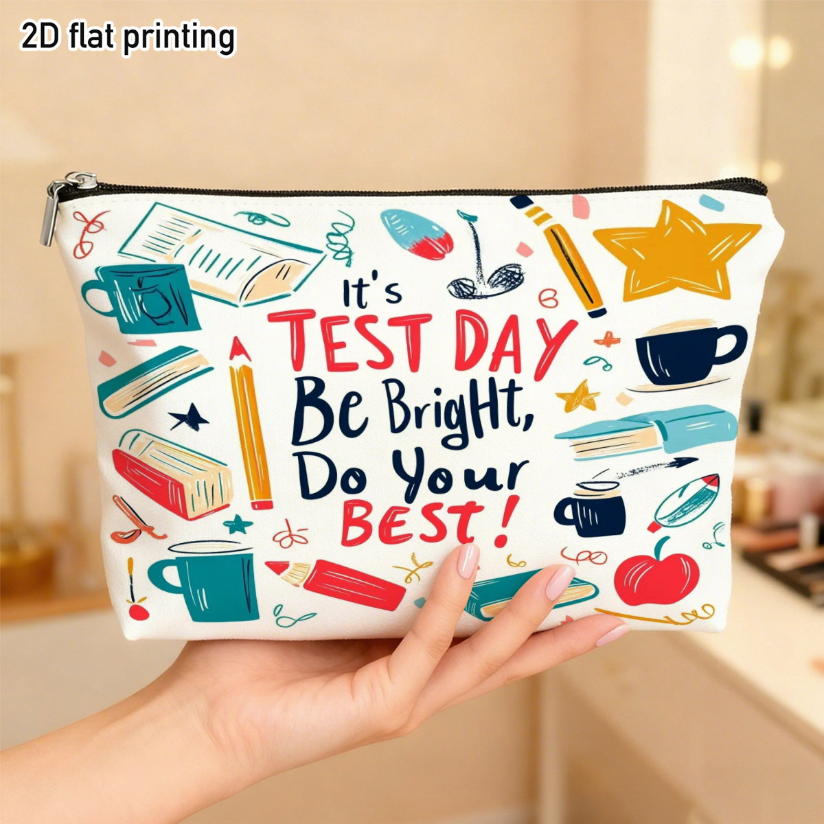 Beauty Makeup School - Bolsa de Maquillaje con Diseño Gráfico