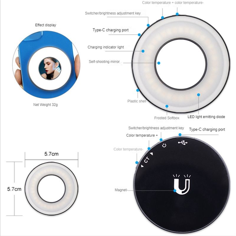 AABFK Mini luz de relleno para - Beauty Makeup Video reseña y precio