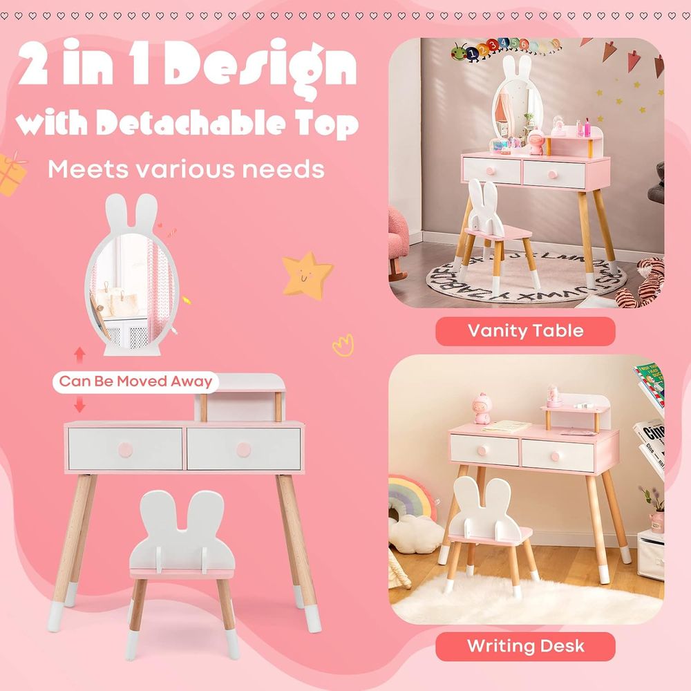 EY Kids Vanity, Juego de Mesa  - Beauty Makeup Set For Kids reseña y precio