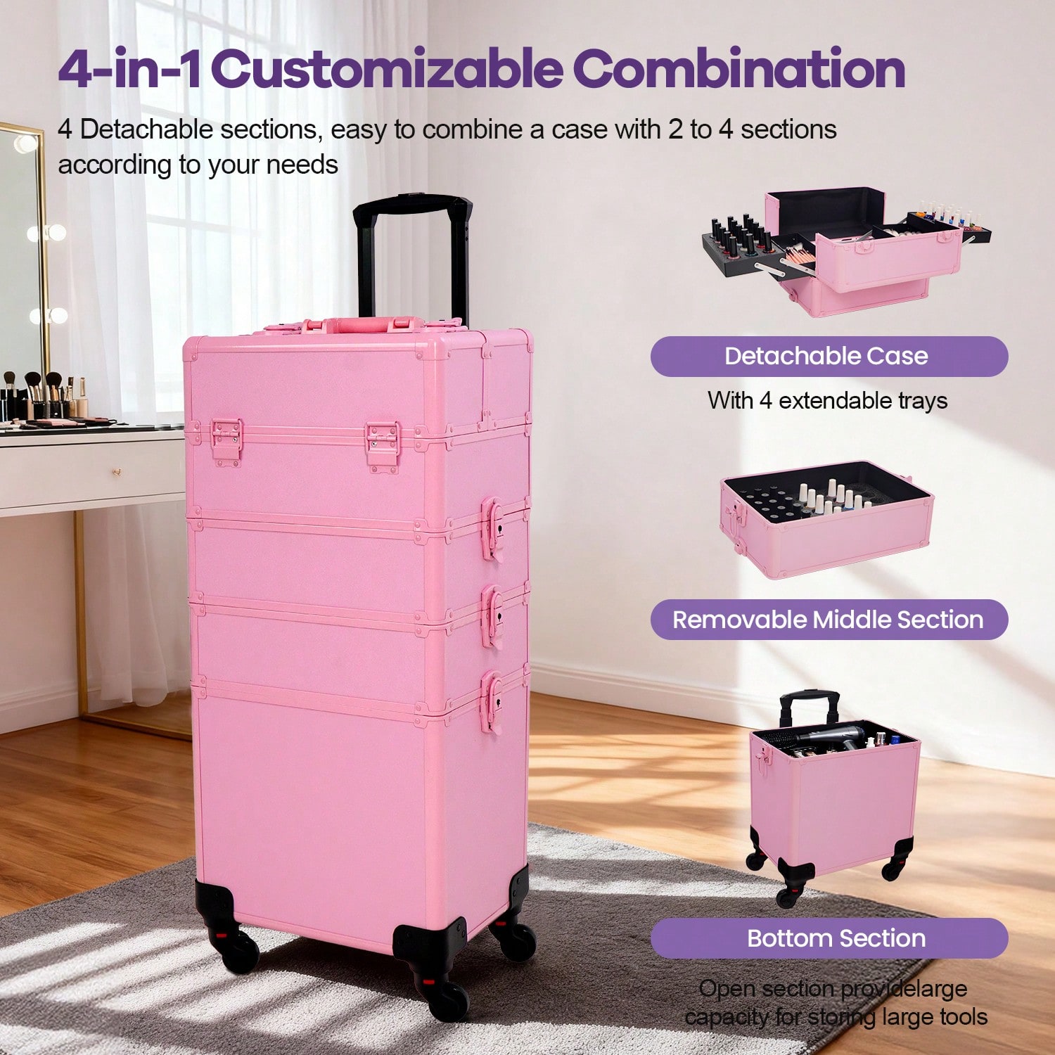 Maleta de Maquillaje con Rueda - Makeup Organizer reseña y precio