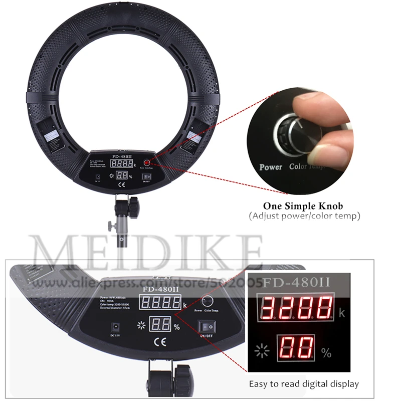 Lámpara de Anillo LED FD-480II - Beauty Makeup Video reseña y precio