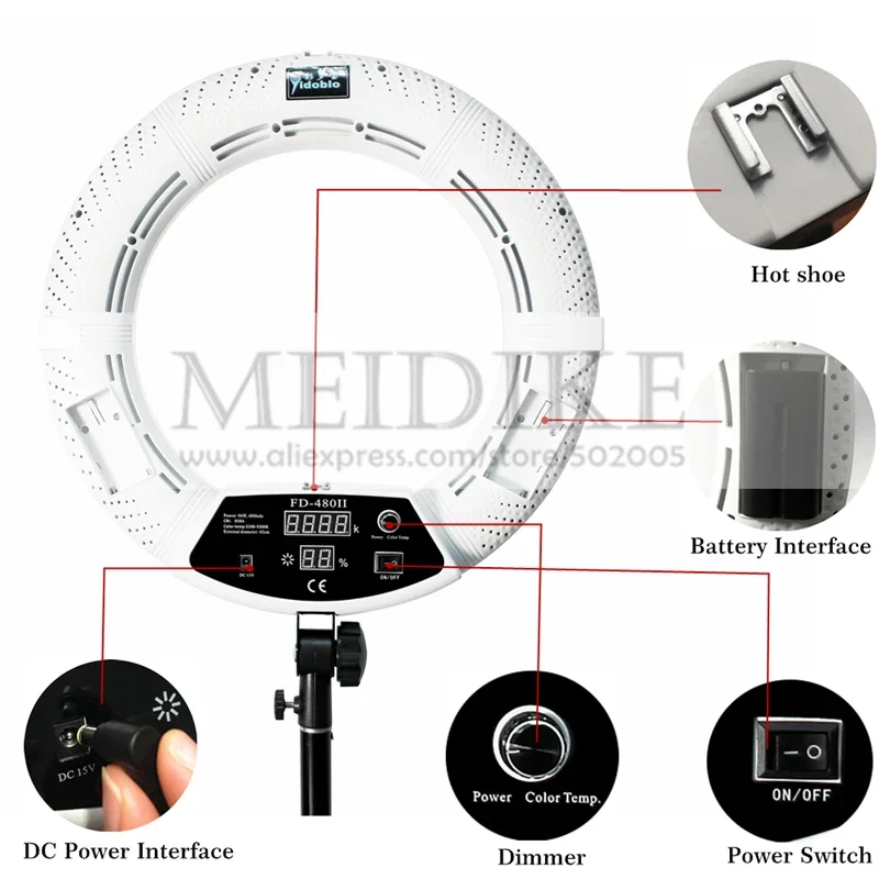 Yidoblo 96W Ring Light FD-480  - Beauty Makeup Video reseña y precio