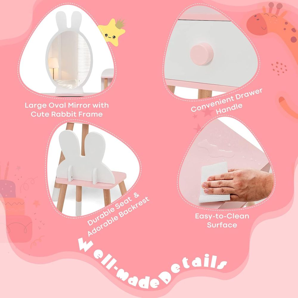 EY Kids Vanity, Juego de Mesa  - Beauty Makeup Set For Kids reseña y precio